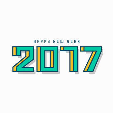modern 2017 happy new year lettering design