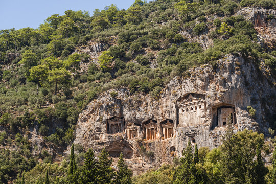 Lycian tombs, Dalyan, Mugla Province, Anatolia, Turkey Minor