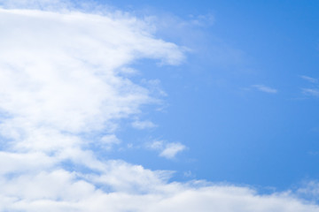 Blue sky with white cloud background