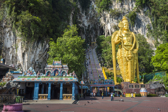Lord Murugan statue, the largest statue of a Hindu Deity in Malaysia at the entrance to Batu Caves, Kuala Lumpur, Malaysia