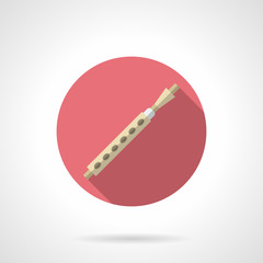 Block flute flat round vector icon