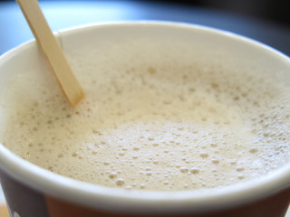 Milk coffee close up