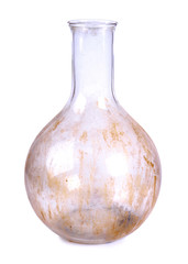Old glass bulb on white background