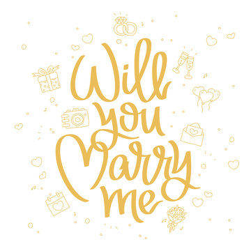 Will you marry me. Trend calligraphy