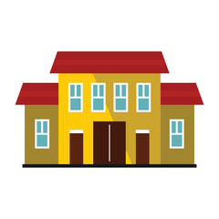 Private residential cottage house flat icon