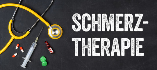 Stethoskop und Medikamente - Schmerztherapie