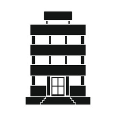 Private residential cottage house flat icon