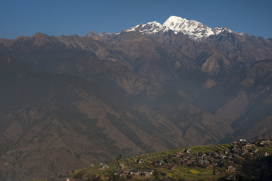 Barpak, the biggest settlement during the Manaslu circuit trek, Nepal, Himalayas