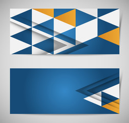 abstract modern horizontal banners with composition of triangles and shadow effect