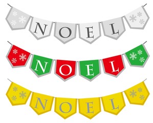 クリスマスのノエルバナー（吊るした状態）