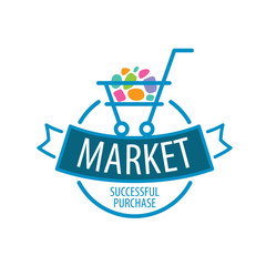 Fototapeta premium Round vector logo shopping cart