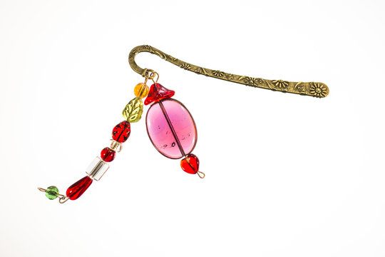 Bookmark in the book with beads