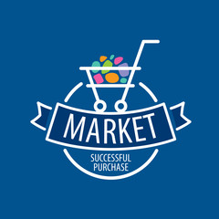 Obraz premium Round vector logo shopping cart