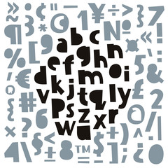 Vector alphabet. Hand drawn letters
