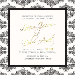 Wedding invitation or announcement card