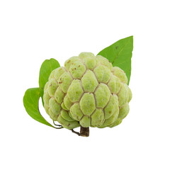 custard apple isolated on white background.