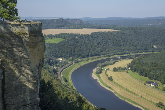 River Elbe from Schloss Konigstein, Saxony, Germany