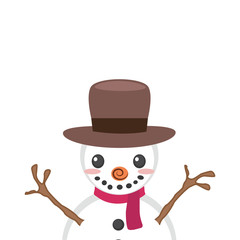 Snowman on a blank background