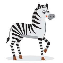 Naklejka na ściany i meble Zebra. Cartoon Animal Character. Cut Isolated Vector. Zebra Baby. Zebra Emoji. Zebra Stripes. Zebra Label.