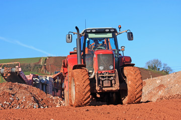 Fototapeta premium Tractor on a construction site