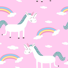Obraz na płótnie Canvas cute unicorn vector pattern