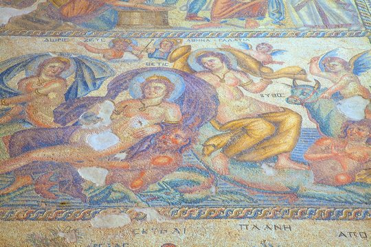 Mosaics at Kato Paphos Archaeological Park, Paphos, Cyprus, Eastern Mediterranean