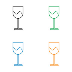 Christmas Wine glass icon line style