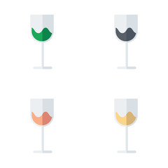 Christmas Wine glass icon flat style