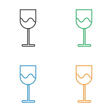 Christmas Wine glass icon line style