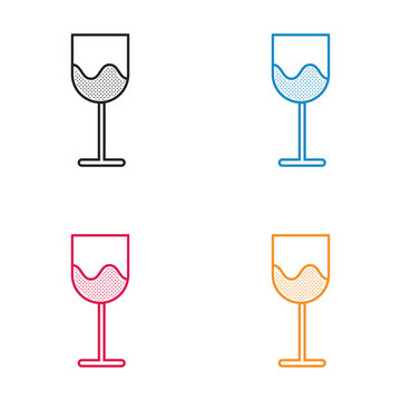 Christmas Wine glass icon dotted style