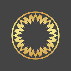 Abstract element for design, gold flower, star, decoration.