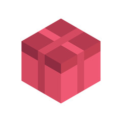 Gift box 3d isometric. Isolated cardboard boxes