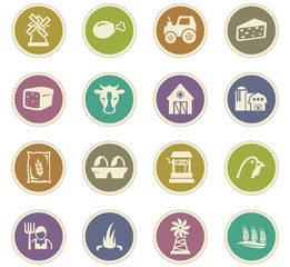 Agriculture and farming icons set