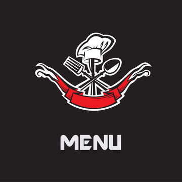 restaurant menu design with spoon, knife and fork