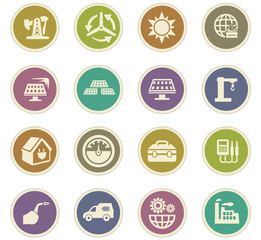 Alternative energy icons set