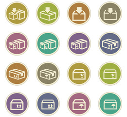 Simple icons set of box