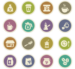 Coffee icons set