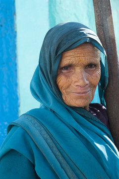 Portrait of an old woman from Uttarakhand (Uttaranchal)