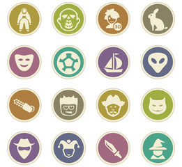 Genres of cinema icons set