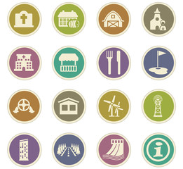 Infrastucture of the city icons set