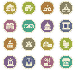 Infrastucture of the city icons set