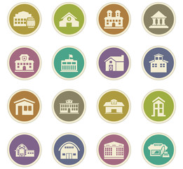 Infrastucture of the city icons set