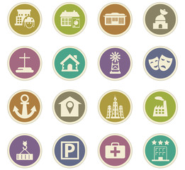 Fototapeta premium Infrastucture of the city icons set