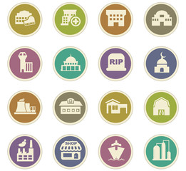 Infrastucture of the city icons set