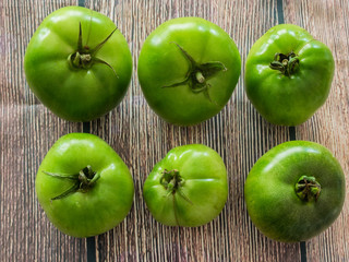 Fresh green tomatoes ready to cook