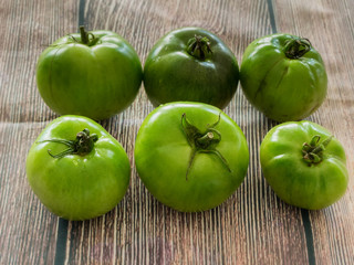 Fresh green tomatoes ready to cook