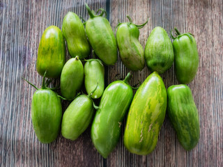 Fresh green tomatoes ready to cook