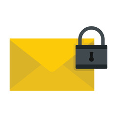Flat yellow mail letter icon