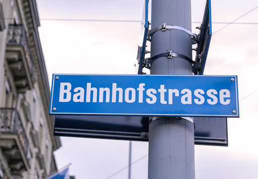 Bahnhofstrasse street sign