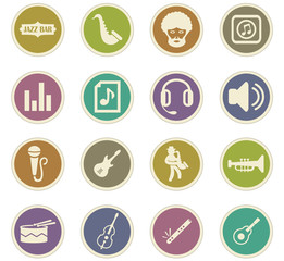 Jazz and Blues icons set